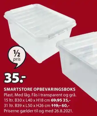 JYSK Smartstore Opbevaringsboks 15 Ltr. tilbud