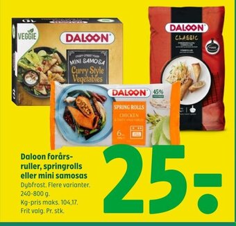 Daloon forårs-ruller, springrolls eller mini samosas