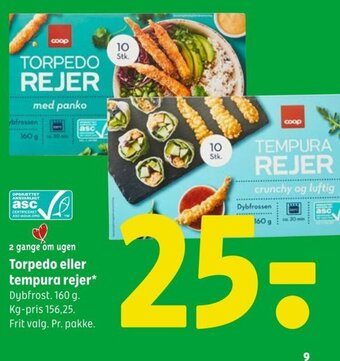 Coop 365 Torpedo eller tempura rejer tilbud
