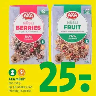 Coop 365 AXA müsli* 600-750 g tilbud
