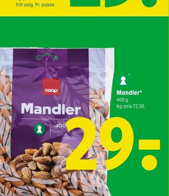 Coop 365 Mandler 400 g tilbud
