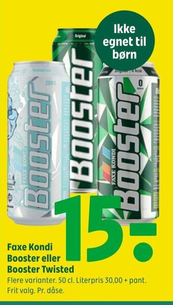 Coop 365 Faxe Kondi Booster eller Booster Twisted tilbud