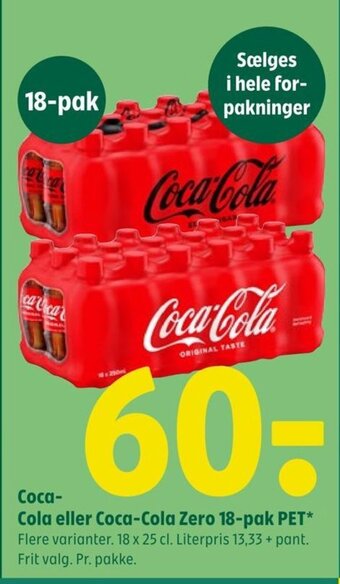 Coop 365 Coca- Cola eller Coca-Cola Zero 18-pak PET tilbud