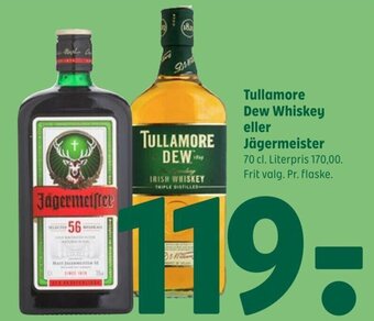 Tullamore Dew Whiskey eller Jägermeister 70 cl.