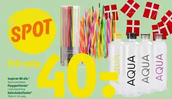Sugerør 80 stk.* Genanvendelige. Flagguirlande* I stof med 8 flag. Køleskabsflaske* 1500 ml. Frit valg.