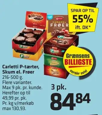 Fleggaard Carletti P-tærter, Skum el. Frøer 216-500 g. tilbud