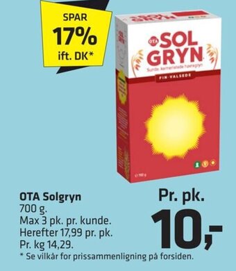Fleggaard OTA Solgryn 700 g. tilbud