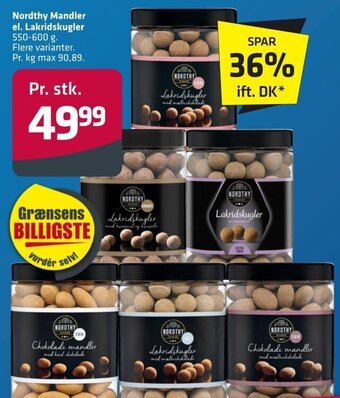 Fleggaard Nordthy Mandler el. Lakridskugler 550-600 g. tilbud