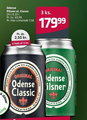 Fleggaard Odense Pilsner el. Classic tilbud