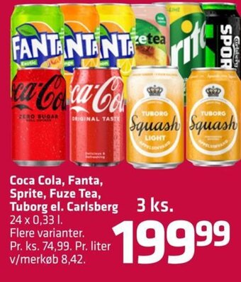 Fleggaard Coca Cola, Fanta, Sprite, Fuze Tea, Tuborg el. Carlsberg tilbud