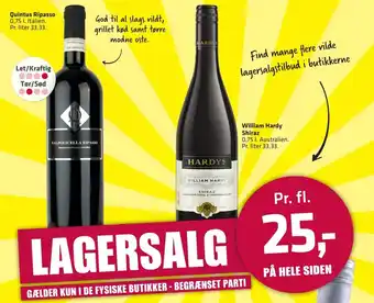 Fleggaard William Hardy Shiraz tilbud