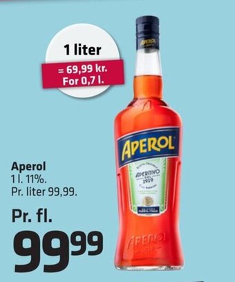 Fleggaard Aperol 1l. 11%. tilbud