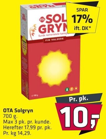 Fleggaard OTA Solgryn 700 g. tilbud