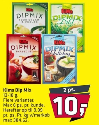 Fleggaard Kims Dip Mix 13-18 g. tilbud