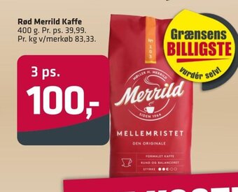 Fleggaard Rød Merrild Kaffe 400 g. tilbud
