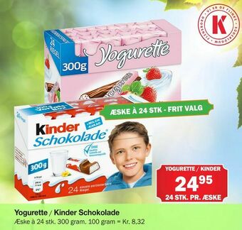 Købmandsgården Yogurette Kinder Schokolade tilbud