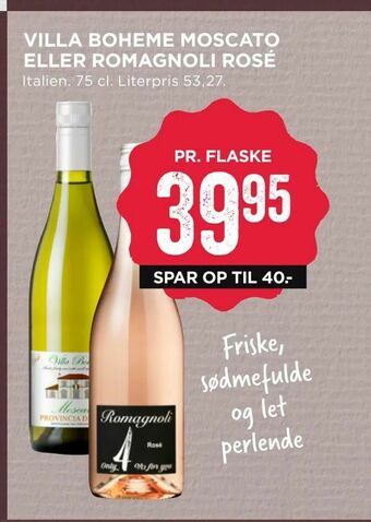 MENY Villa boheme moscato eller romagnoli rosé tilbud