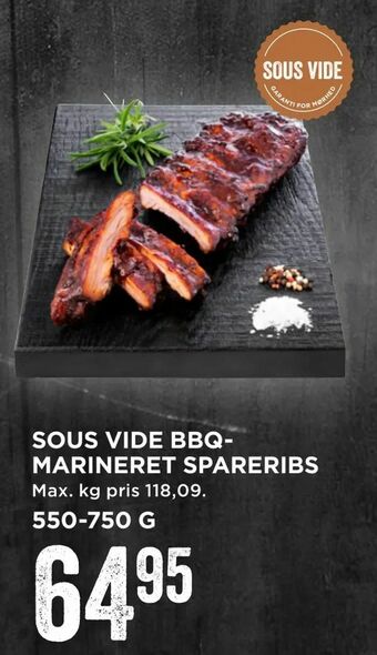 MENY Sous vide bbq marineret spareribs tilbud