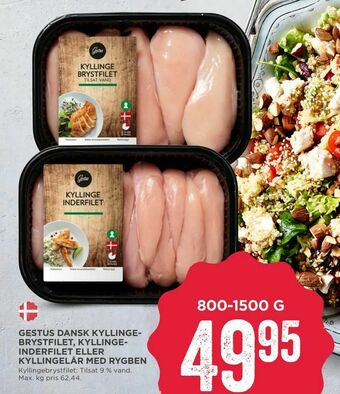 MENY Gestus dansk kyllingebrystfilet, kyllingeinderfilet eller kyllinge lår med rygben tilbud