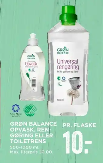 MENY Grøn balance opvask, rengøring eller toiletrens tilbud