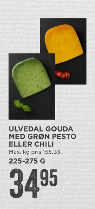 MENY Ulvedal gouda med grøn pesto eller chili tilbud