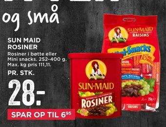 MENY Sun maid rosiner tilbud