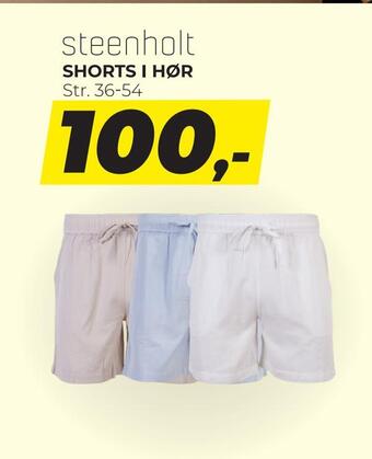 Dansk Outlet Shorts i hør tilbud