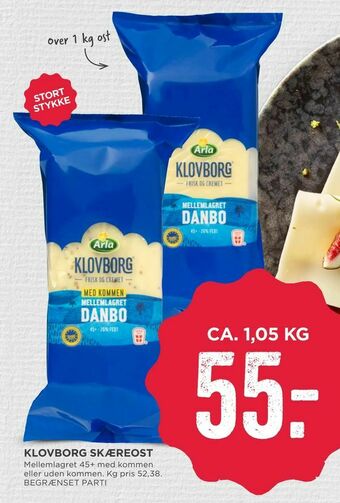 MENY Klovborg skæreost tilbud