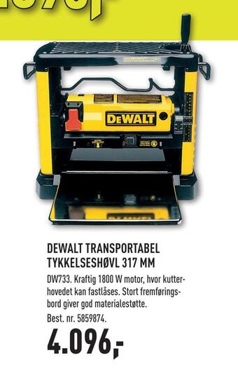 Dewalt transportabel tykkelseshøvl 317 mm