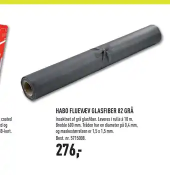 Habo fluevæv glasfiber 82 grå