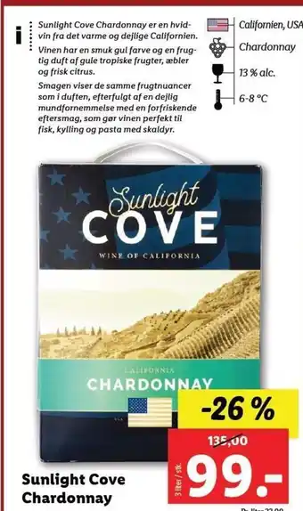 Lidl Sunlight Cove Chardonnay tilbud