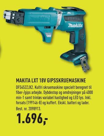 Johannes Fog Makita lxt 18v gipsskruemaskine tilbud