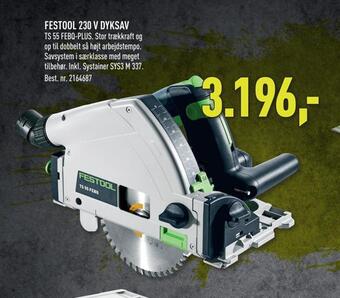 Johannes Fog Festool 230 v dyksav tilbud