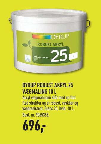 Johannes Fog Dyrup robust akryl 25 vægmaling 10 l tilbud