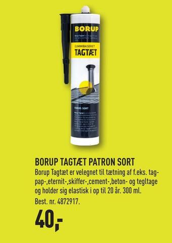 Johannes Fog Borup tagtæt patron sort tilbud