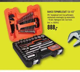 Bahco topnøglesæt 1/4-1/2