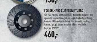Fog diamant slibeskive turbo