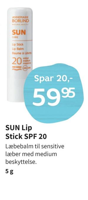 Helsam Sun lip stick spf 20 tilbud