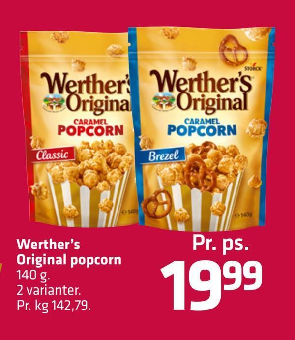 Werther's original popcorn tilbud hos Fleggaard