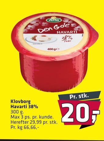 Fleggaard Klovborg havarti 38% tilbud