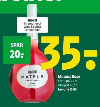 Coop 365 Mateus rosé tilbud