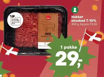 Kvickly Hakket oksekød 7-10% 400 g tilbud