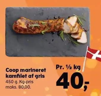 Kvickly Coop marineret kamfilet af gris 450 g. tilbud