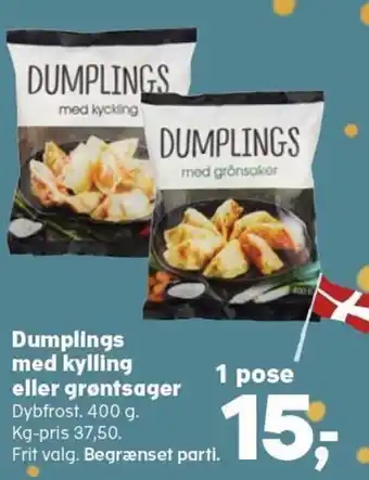Kvickly Dumplings med kylling eller grøntsager tilbud
