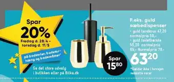 F.eks. guld sæbedispenser