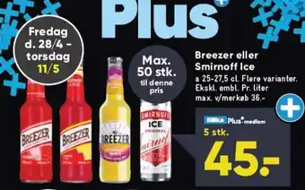 Bilka Breezer eller Smirnoff Ice tilbud