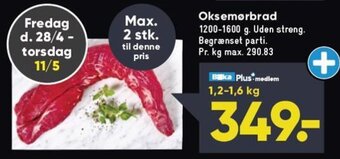 Bilka Oksemørbrad 1200-1600 g. tilbud