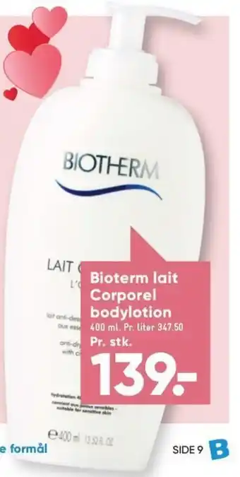 Bilka Bioterm lait Corporel bodylotion tilbud