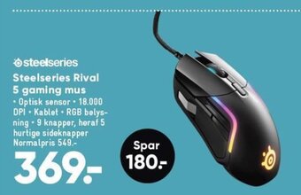 Bilka Steelseries Rival 5 gaming mus tilbud