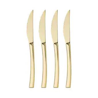 Sinnerup gourmet sølv / guld steakknive 4 stk. (guld, onesize)